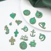 Colgante Popular Transfronterizo de Corazón Verde con Cruz y Caballito de Mar Accesorios para Joyería DIY Accesorios para Pendientes Retro