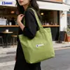 Bolsa de lona de algodón sarga de alta calidad con logotipo impreso personalizado, tacto premium, bolsa de lona estilo coreano, bolsa transfronteriza personalizada