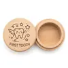 Caja de Dientes de Bebé en Stock, Caja Redonda de Madera de Haya para Guardar Dientes, Caja de Almacenamiento para Cordón Umbilical y Cabello de Bebé, Caja de Recuerdos de Dientes de Bebé para Niños