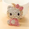 Llavero de Metal con Strass Estilo Coreano Ins Gato Kt, Llavero Anillo Accesorio de Moda de Nicho para Bolso, Regalo Transfronterizo