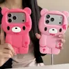 Capa de Celular à Prova de Choque Urso Violento Zumbi Desenho Animado Compatível com iPhone 14/13 12 Apple 17/16/15 PRO MAX