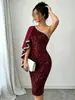 Vestido de noche elegante para mujer, de alta gama, con lentejuelas de gasa, estilo europeo y americano, transfronterizo para Amazon, de cintura media, con escote en V profundo, 2026