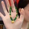 Pulsera de Ágata Natural con Cuentas, de Aspecto Lujoso y de Alta Gama, Nueva y Única Pulsera de Bolsa de la Suerte Estilo Chino para Mujeres