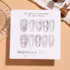 Patrón de Flor de Luna Helada Forma Ovalada Corta Ojo de Gato Plata Antigua Recubrimiento Plata Efecto 3D Pegatinas para Uñas Portables Estilo Lujo Ligero Pegatinas para Uñas