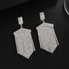 Novos brincos strass corrente de garra franja brincos de tarraxa largos moda acessórios de noiva fábrica atacado E757