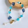 Pulsera de cristal Spring Mori para mujer, encantador colgante irregular, pulsera de cristal súper brillante, estilo festivo, pulsera fresca