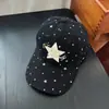 Boné de Baseball Bordado com Letras Estrela de Cinco Pontas Estilo Retrô Primavera Novo Estilo Unissex Casual ao Ar Livre Proteção Solar Boné de Baseball
