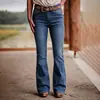 Roupas femininas da Amazon, nova coleção primavera/outono do eBay, calça jeans bordada com bolsos traseiros, versátil e modeladora, calça pantalona moderna, em estoque