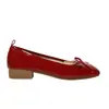 2026 Laço Estilo Francês Novo Bico Quadrado Baixo Sapatos Femininos Salto Baixo Outono Sapatos Pequenos de Couro Salto Bloco Flats para Mulheres