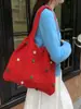 Estilo Bosque Literario y Artístico Estilo Perezoso Bolso Tejido Calado Nuevo Moda Otoño Bolso de Hombro Tejido a Mano Bolso Tote