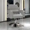 Silla giratoria con reposabrazos elevable de acero inoxidable para barbería, silla reclinable para estilismo y corte de cabello para salón de peluquería