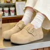 Sapatos Femininos Estilo Birkenstock, com Solado Grosso, Aumento de Altura, Totalmente Fechados, Modelo Novo Primavera 2026, Sapatilhas Birkenstock de Calçar, Mocassins