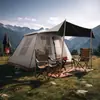 Barraca de camping 210D Tecido Oxford outono Barraca Ogawa 1 quarto 1 sala 2-3 pessoas 6 m2 barraca de teto