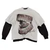 Moda Hip-Hop Callejero Americano Estilo Europeo y Americano Costa Oeste Vintage Retro Casual Versátil Holgada Camiseta Ins