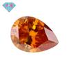 Gema Huagang, diamante Fanta Mosan en forma de pera, superficie de diamante desnudo, moissanita en forma de gota, piedra desnuda, piedra principal naranja