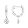 Pendientes Colgantes Huggie de Moda Transfronteriza Europea y Americana con Colgante de Circonita Pendientes de Aro 2024 Joyería de Verano para Mujeres