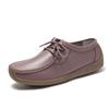 Zapatos de Verano de Una Capa para Mujer de Suela Plana y Tacón Plano Doudou Zapatos de Mujer de Piel Vacuna Calados Zapatos de Caracol Talla Grande Zapatos de Mujer Casuales para Mamás