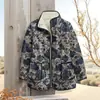 Estación Independiente Transfronteriza 2025 Moda Femenina Temu Chaqueta de Algodón Plisada Estampado Digital Floral Chaqueta de Algodón para Mujer F252