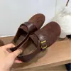 Primer Encuentro Jiping Plano Birkenstock Zapatos Individuales Mujer 2026 Nuevo Retro Hebilla de Cuero Mocasines sin Cordones Mujer