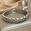 Pulseiras Masculinas de Aço Titânio Europeias e Americanas Mais Vendidas na Fronteira Que Podem Ser Gravadas para Casais, Correntes de Relógio Masculinas de Aço Inoxidável Modernas Que Podem Ser Ajustadas