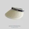 Sombrero de Paja Abierto con Letras de Comercio Exterior Transfronterizo para Mujer, Sombrero de Sol de Playa Versátil Casual de Verano con Protección UV Negra