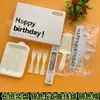 Vajilla para Pasteles Plato para Pastel de Cumpleaños Cuchillo y Tenedor Set en Caja Venta al por Mayor Set Completo de Vajilla Desechable para Fiestas