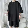 Traje de Moda de Verano para Hombre, Marca de Tendencia, Conjunto Atractivo para Niños, Conjunto de Dos Piezas Casual Deportivo de Verano con Pantalones Cortos de Manga Corta