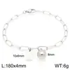 Pulsera Cuadrada de Moda con Letras Inglesas (26), Cadena Sencilla Tipo Clip Estilo Ins, Bola Redonda, Acero de Titanio Chapado en Oro de 18K