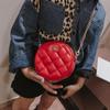 Moda coreana saco decorativo da menina saco crossbody das crianças doce corrente saco de ombro metal romboide pequeno saco redondo