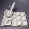 Tazón Pequeño de Porcelana Blanca, Tazón para Aceites Esenciales, Tazón para Mascarillas Faciales, Spa de Compresa Húmeda, Plato Mezclador para Productos de Clínica de Cuidado de la Piel