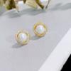 Brincos de pérolas requintadas com zircônias incrustadas com diamantes, agulhas de prata esterlina s925, brincos pequenos de alta qualidade, Sentong Qin, todos combinados para mulheres