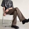 Pantalones cleanfit Diseño Avanzado Sentido del Diseño Pantalones Micro-Laxi Hombres Sentido de Caída Corte Ajustado Adelgazante Pantalones Rectos Altos