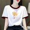 Camiseta de Manga Corta de Moda para Mujer, Estilo Veraniego Nuevo, Holgada Casual, Rejuvenecedora, Adelgazante, Descuento de Comercio Exterior Transfronterizo