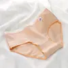 Japonês Macaron Cor Simples Solid Color Underwear Mulheres Cintura Média Quadril Respirável Algodão Crotch Cuecas Estudante