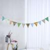 Banderines de colores para fiestas de cumpleaños de bebés, pancartas decorativas para jardín de infantes, banderas triangulares de colores con flores, fabricantes