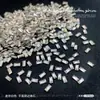 Zirconia Rectangular Dorada para Uñas Mini Pedrería de Fondo Plano Decoraciones Populares para Uñas Pedrería Dorada Larga en Tira Pedrería para Uñas Francesas