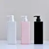 Garrafa Quadrada de 750ml Garrafa de Shampoo Garrafa de Gel de Banho Detergente de Lavanderia Garrafa Plástica Recarregável para Cuidados com Animais Tipo Pressão