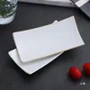 Phnom Penh Plato de Cerámica para Toallas Plato para Jabón Blanco Ovalado Rectangular Soporte para Toallas Bandeja para Toallas Húmedas para el Hogar