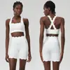 Conjunto de Ropa de Yoga de Onda Pequeña de Verano Transfronterizo para Mujer, Talla Grande Lycra Secado Rápido Ropa Deportiva para Correr y Fitness Conjunto de Dos Piezas