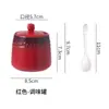 Tarro de Cerámica para Condimentos de Alto Valor de Color con Tapa Tarro Doméstico para Condimentos Tarro de Sal Tarro de Sal Monosódica Tarro para Aceite de Alta Temperatura Tarro para Pimienta