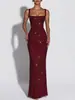 Site Independente Amazon Moda Feminina Europeia e Americana Vestido Fashion Lantejoudo Sem Alças Slim-Fit Amarração Sem Mangas Vestido de Festa 8228