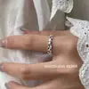 Anillo de Plata de Ley S925 Suchuang con Textura Asimétrica Martillada para Mujer, Diseño de Nicho, Anillo Coreano Simple de Alta Gama