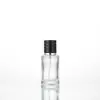 Botella de perfume de vidrio de 30 ml, botella vacía recargable de vidrio para perfume de alta gama, botella de spray cosmético transparente de fondo grueso de 15 ml