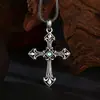 Colgantes de plata de ley 925 al por mayor, estilo chino genial y moderno, colgantes de cruz de circonita, joyería vintage desgastada de plata tailandesa