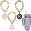 Taza térmica charm de letra accesorios cadena de letra inicial asa de botella de agua charm de nombre id adecuado para vaso térmico