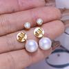 Accesorios DIY S925 Plata Esterlina Pendientes de Perlas Soporte Vacío Semiterminados Pendientes Divididos Pendientes Soporte de Plata Usar Más 7-12