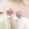 2024 Nuevo Estilo Búsqueda de Amor Moda Simple Exquisito Mariposa Esmalte al Óleo Pendientes de Gama Alta Pendientes Elegantes Femeninos