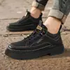 Zapatos para Hombre 2026 Nuevo Otoño Exterior Retro Aumentadores de Altura Casuales de Piel para Hombre, Estilo Británico, Antideslizantes, Resistentes al Desgaste, Zapatos de Trabajo para Padres