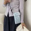 Bolsa de teléfono tejida color caqui de diseño nicho de verano para mujer, nuevo estilo 2026 bolso pequeño cuadrado de paja, bolso de hombro y cruzado