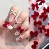 Outono e Inverno Maillard Flocado Borboleta Decoração de Unhas Popular Gravata Borboleta Acessórios Mistos Pelúcia Resina Nail Art Acessórios Atacado